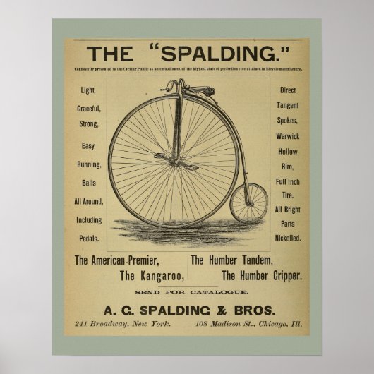 1886 fietsenmagazijn en kunstwerk Poster (Voorkant)