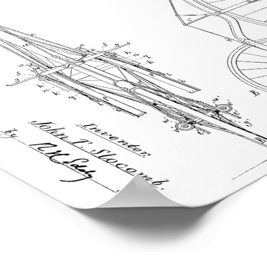 1886 High Wheeler Bicycle Design Patent Art Print (Hoek)