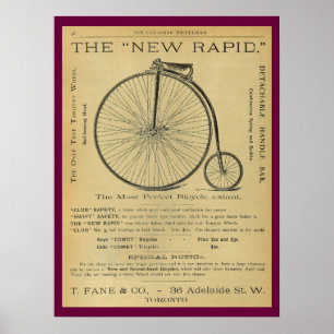 1886  High Wheeler Magazine en Art Poster