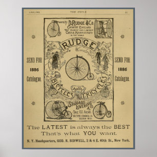 1886 Rudge Bicycle Magazine en Art Poster