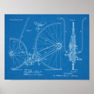 1887 brochure over fietspatroon — Kunstafdrukken Poster