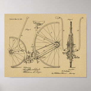 1887  brochure over fietspatroon — Kunstafdrukken Poster
