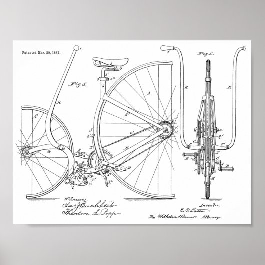 1887  brochure over fietspatroon — Kunstafdrukken Poster (Voorkant)