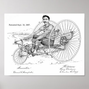 1887 fietstrilflessenart afdrukken poster