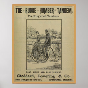 1887  Rudge Bicycle Magazine en Art Poster