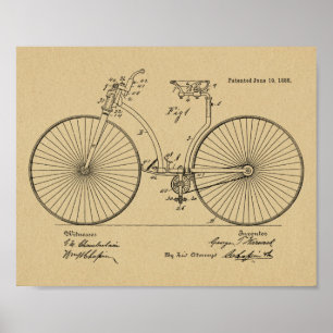 1888  brochure met fietspatroon — Kunstafdrukken Poster