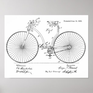 1888  brochure met fietspatroon poster