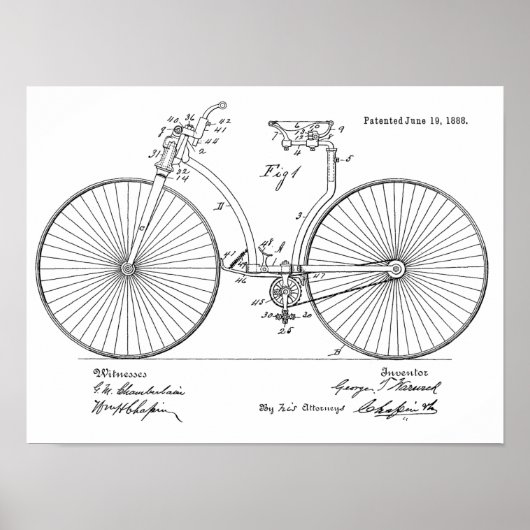 1888 brochure met fietspatroon poster (Voorkant)