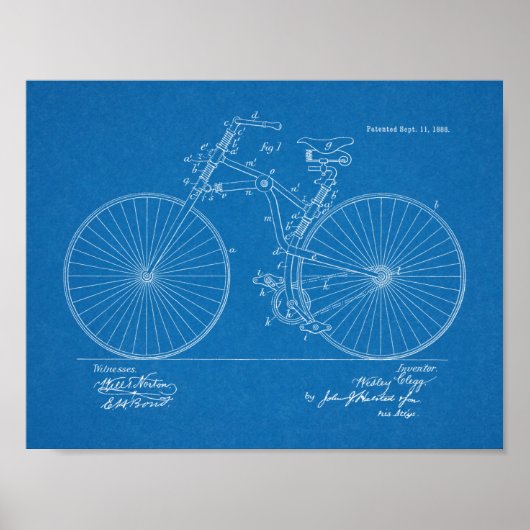 1888  brochure over fietspatroon — Kunstafdrukken Poster (Voorkant)