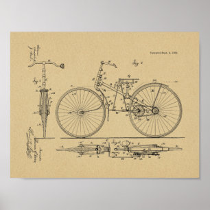 1888 brochure over fietspatroon — Kunstafdrukken Poster