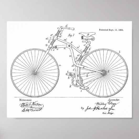 1888  brochure over fietspatroon — Kunstafdrukken Poster (Voorkant)