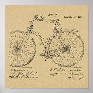 1888  brochure over fietspatroon — Kunstafdrukken Poster