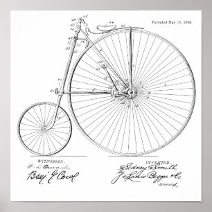 1888  High Wheeler Bicycle Patent Art Print