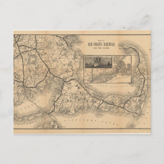 1888_Old_Colony_Railroad_Cape_Cod_map Briefkaart