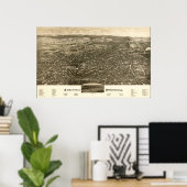 1888 Saratoga Springs, NY Birds Eye Panoramic Map Poster (Thuiskantoor)