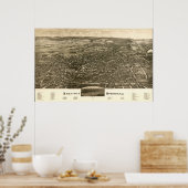 1888 Saratoga Springs, NY Birds Eye Panoramic Map Poster (Keuken)