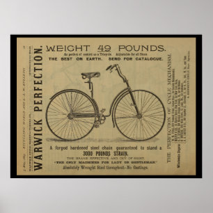 1889  fietsenmagazijn en kunstwerk Poster