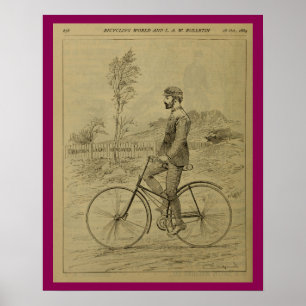 1889  fietsenmagazijn en kunstwerk Poster