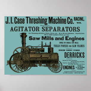 1889 Steamtractiemotor en Boerderij tractor kweek Poster