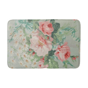 1890 Britse Stof Rozen & Daisies Badmat