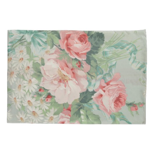 1890 Britse Stof Rozen & Daisies Kussensloop (Achterkant)