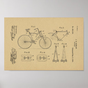 1890 brochure met fietspatroon poster