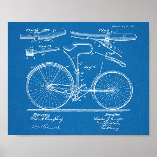 1890  brochure met wielremdesign — Kunstafdrukken Poster (Voorkant)
