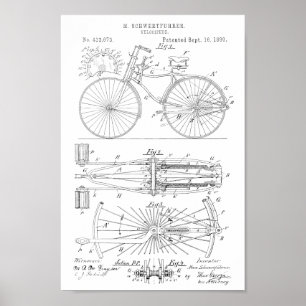 1890  brochure over fietspatroon — Kunstafdrukken Poster