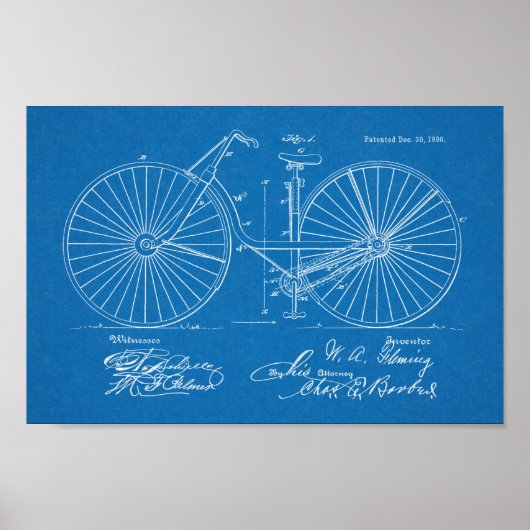 1890  brochure over fietspatroon — Kunstafdrukken Poster (Voorkant)