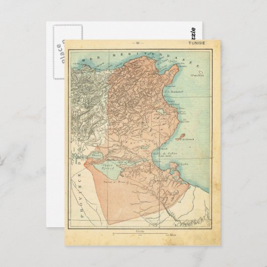 1890, Carte de la province de Tunisie (Devant / Derrière)