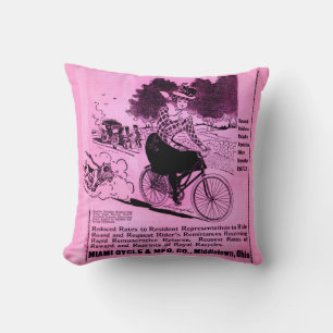 1890-fiets en rackafdruk kussen