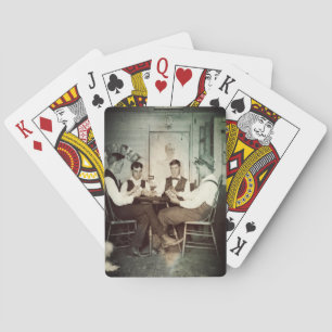 1890 Poker Game Mannen Gambling Kaarten Man Foto