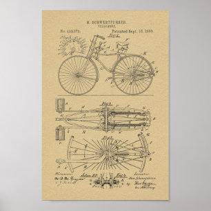 1890 stijlvolle vormgeving met wieltjes Kunstafdr Poster
