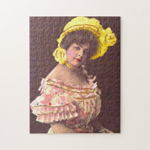 1890 vrouw in friet attire print legpuzzel