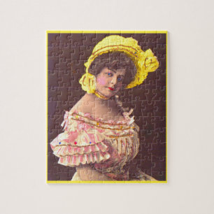 1890 vrouw in frilly attire legpuzzel
