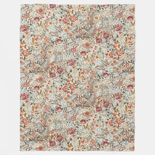 1890 William Morris Acanthus Portière Fleece Deken (Voorkant)