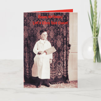 1890's Butcher Boy met Cleaver Verjaardag Kaart