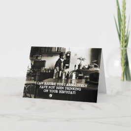 1890'S FOTO GRAPPIG VERJAARDAG MAN OP TELEFOONFLES KAART