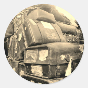 1890's REISLUGAGE-TEAMSTER WAGON SUITCASE Ronde Sticker