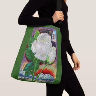 1890s roos catalogusillustratie Witte Rose Crossbody Tas
