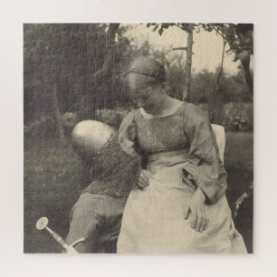 1890s stel in omhelzing zwart-wit foto legpuzzel
