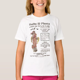  1890's Vrouw Tuin Tuin Planten AD T-shirt