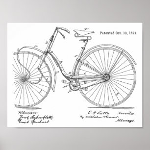 1891  brochure met fietspatroon poster