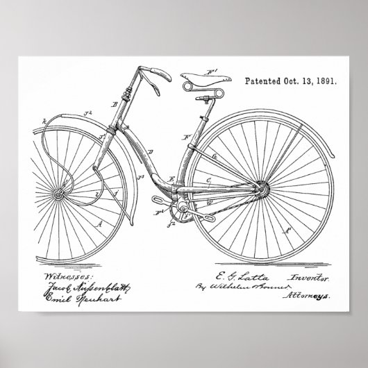 1891 brochure met fietspatroon poster (Voorkant)