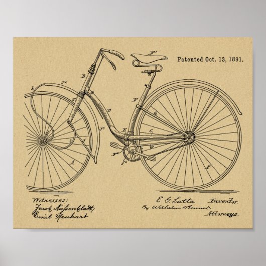 1891  brochure over fietspatroon — Kunstafdrukken Poster (Voorkant)