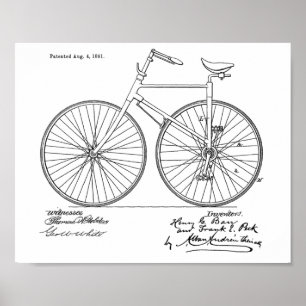1891 brochure over fietspatroon — Kunstafdrukken Poster