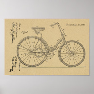 1891 Kettingloze Art voor fietspatronen Poster