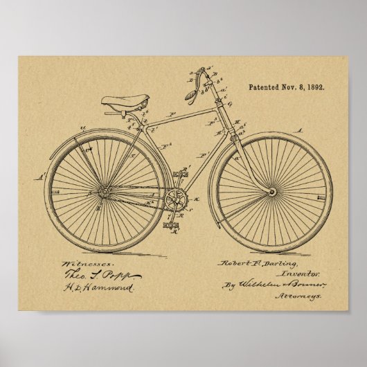 1892  brochure over fietspatroon — Kunstafdrukken Poster (Voorkant)