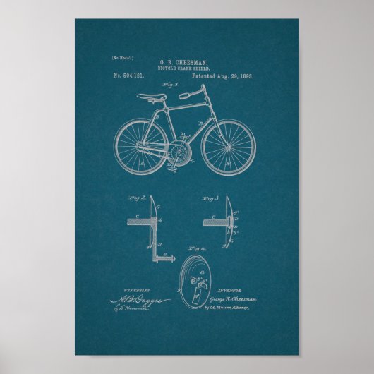 1893 blauwdruk voor fietspatronen poster (Voorkant)