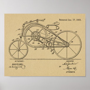 1893  fietscartridge - Kunstafdrukken voor groot t Poster